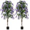 6 FT Artificial Wisteria Tree with Purple Flowers and Natural Trunk
